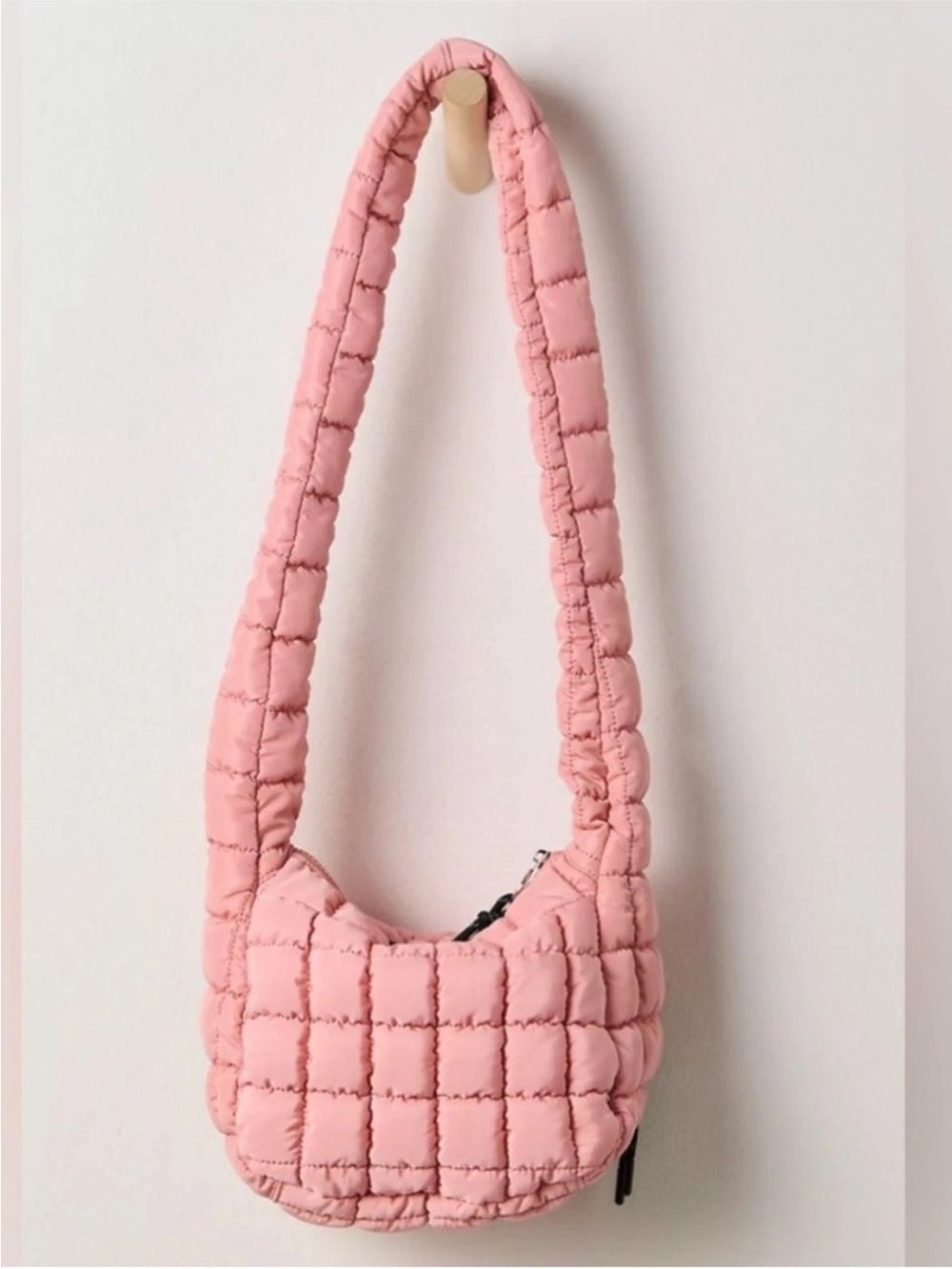 FP Movement by Free People Quilted Ballet Slipper Peach Shoulder Bag NWT